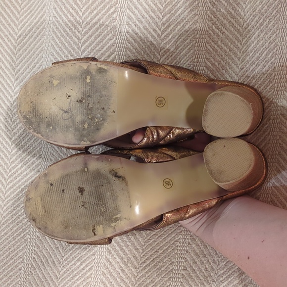 Rose gold heeled mule sandal - Picture 5 of 6